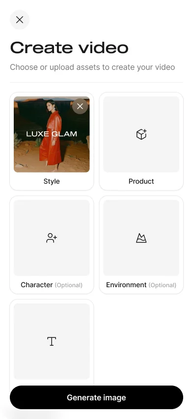 Verv: create video from style, product, character and environment