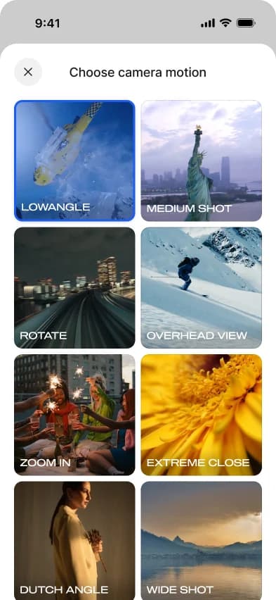 Verv: choose camera motion